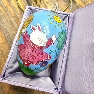 Pier 1 Imports Li Bien Henry Bunny Easter Egg Glass Ornament Handpainted 2020